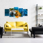 Quadro Decorativo Mosaico Tendenci Animal Arara - 133x63cm