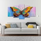 Quadro Decorativo Mosaico Tendenci Animal Chromatic Butterfly