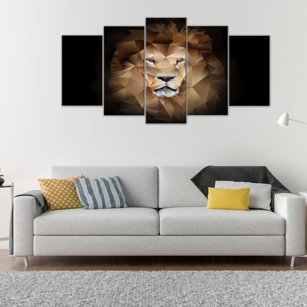 Quadro Decorativo Mosaico Tendenci Animal Just A Lion - 133x6