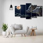 Quadro Decorativo Mosaico Tendenci Animal Night Wolves - 133x