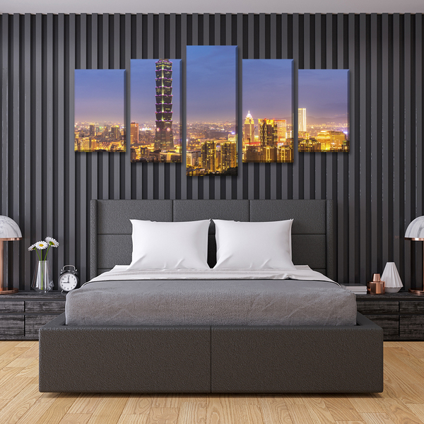 Quadro Decorativo Mosaico Tendenci Cidades Taipei Nights - 13