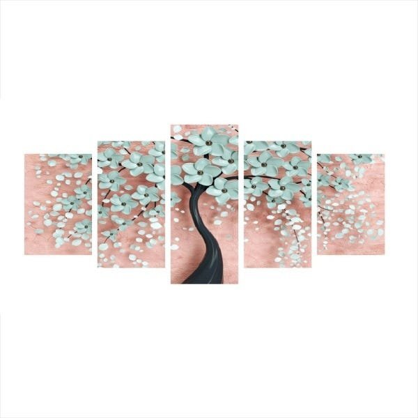 Quadro Decorativo Mosaico Tendenci Floral - Flower Pink