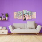 Quadro Decorativo Mosaico Tendenci Floral - Flower Pink