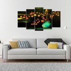 Quadro Decorativo Mosaico Tendenci Floral - Orange Leaves