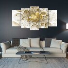 Quadro Decorativo Mosaico Tendenci Geométrico - Golden Bubbles
