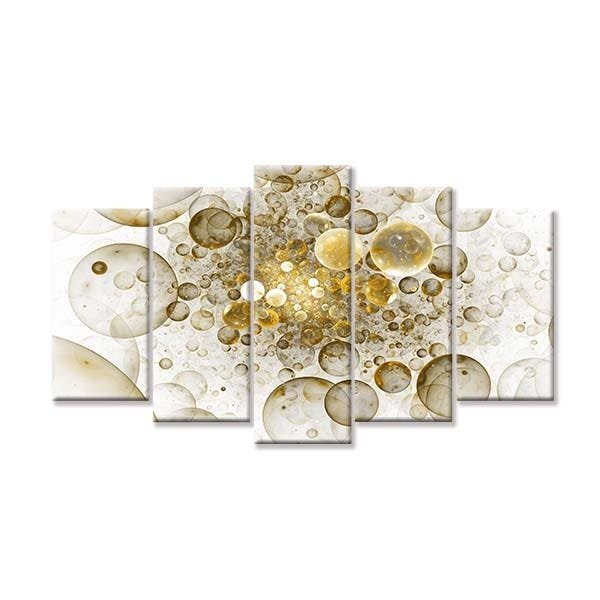 Quadro Decorativo Mosaico Tendenci Geométrico - Golden Bubbles