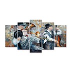 Quadro Decorativo Mosaico Tendenci Hobbies Jazz Band - 133x63