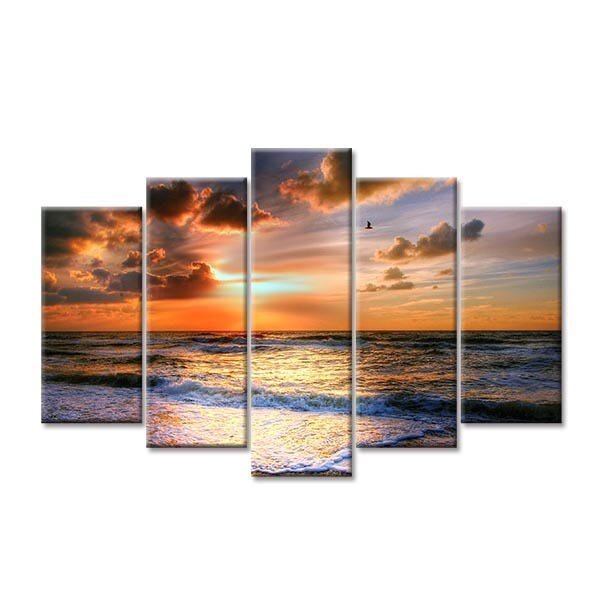 Quadro Decorativo Mosaico Tendenci Paisagens - Beachful Morni