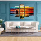 Quadro Decorativo Mosaico Tendenci Paisagens Passeio No Mar -