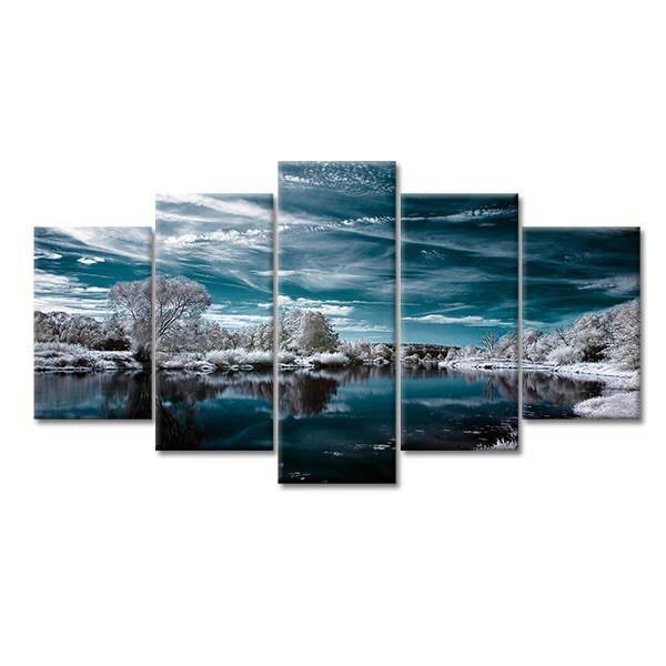Quadro Decorativo Mosaico Tendenci Paisagens - Winter Lake