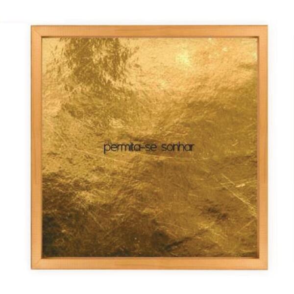 Quadro Decorativo Motivacao Permita-se Sonhar Fundo Metalizad