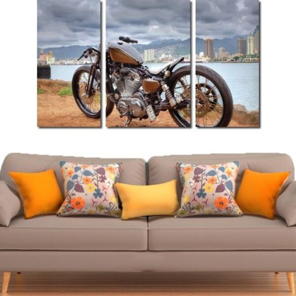 Quadro Decorativo Moto Harley Davidson 3 Peças | Leroy Merlin