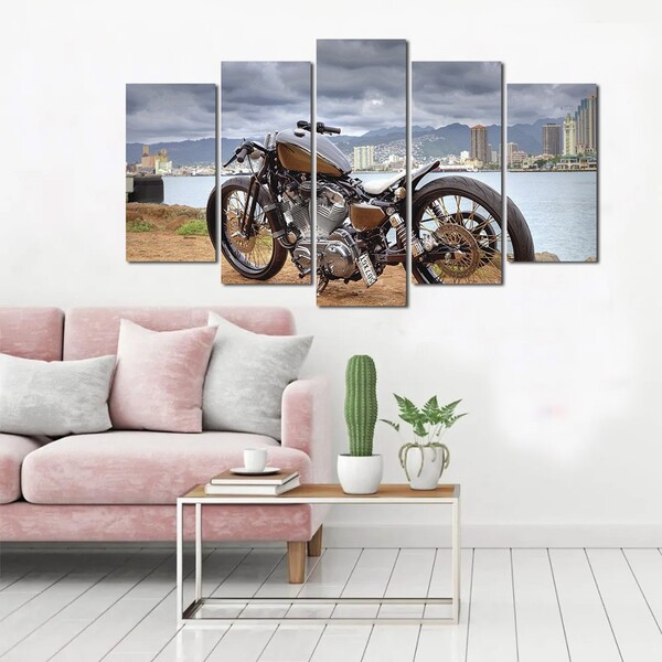 Quadro Decorativo Moto Harley Davidson 5 Peças | Leroy Merlin