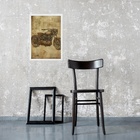 Quadro Decorativo Motocicleta Retrô 24x18cm Moldura Branca