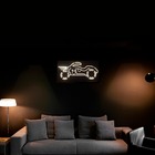 Quadro Decorativo Motocicleta Vintage Com Led Madeira Nobre