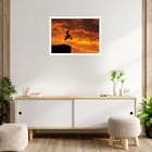 Quadro Decorativo Motocross Salto Sol  - 50x70cm Moldura Bran