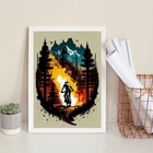 Quadro Decorativo Mountain Bike Aquarela 24x18cm Moldura:made