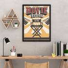 Quadro Decorativo Movie Festival Retrô 24x18cm Moldura:madeir