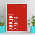 Quadro Decorativo Mucho Amor 45x34cm - Com Vidro Moldura Preta