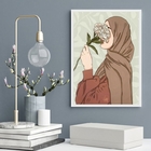 Quadro Decorativo Mulher Árabe 45x34cm - Com Vidro Moldura:ma