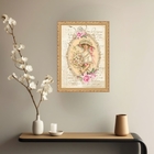 Quadro Decorativo Mulher Buquet Flores Vintage 33x24cm Moldur
