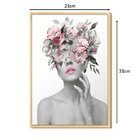 Quadro Decorativo Mulher Com Flores Surreal
