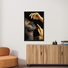 Quadro Decorativo Mulher com Mãos 40x60cm Preto