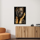 Quadro Decorativo Mulher com Mãos 40x60cm Preto