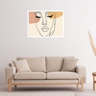 Quadro Decorativo Mulher Face Abstrato  - 50x70cm Moldura Pre