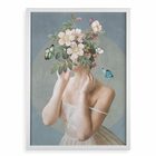 Quadro Decorativo Mulher Flores - Desabroche 33x24cm Moldura