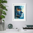 Quadro Decorativo Mulher Floresta 60x48cm Moldura Preta