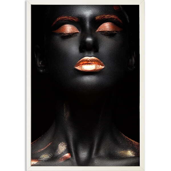 Quadro Decorativo Mulher I Moldura Sem Vidro Branco