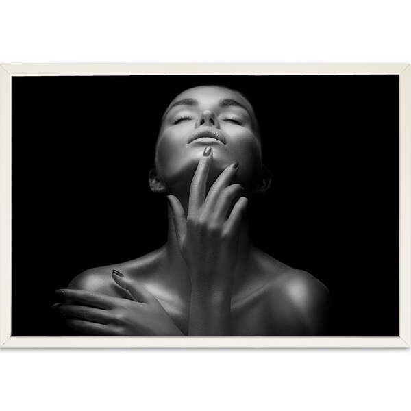 Quadro Decorativo Mulher Ii Moldura Sem Vidro Branco
