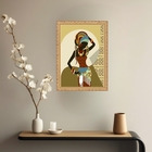 Quadro Decorativo Mulher Negra 24x18cm Moldura Branca