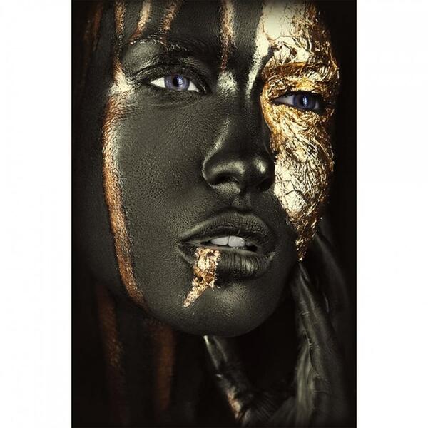 Quadro Decorativo Mulher Negra E Dourada I 1 Tela