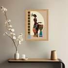 Quadro Decorativo Mulher Negra Tocando Tambor 33x24cm Moldura