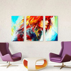 Quadro Decorativo Mulher Ruiva 3 Peças Para Sala