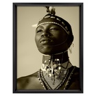 Quadro Decorativo Mulher Soberana Colorido com Vidro 90x70x3,5cm Tropical