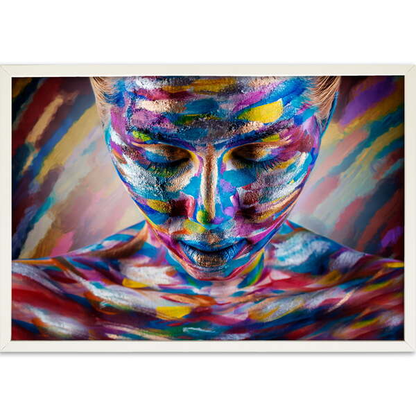 Quadro Decorativo Mulher Vi Moldura Sem Vidro Branco