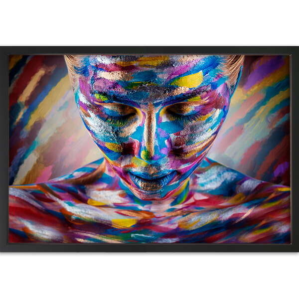 Quadro Decorativo Mulher Vi Moldura Sem Vidro Preto