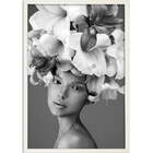 Quadro Decorativo Mulher X Moldura Sem Vidro Branco