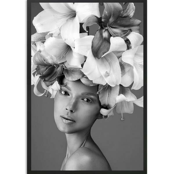 Quadro Decorativo Mulher X Moldura Sem Vidro Preto