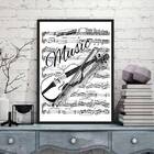 Quadro Decorativo Music Violino 33x24cm - Com Vidro Moldura:m