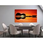 Quadro Decorativo Musical Paisagem Ilha Violão - 180x120cm