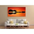 Quadro Decorativo Musical Paisagem Ilha Violão - 180x120cm