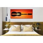 Quadro Decorativo Musical Paisagem Ilha Violão - 180x120cm