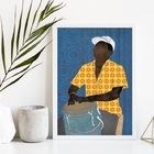 Quadro Decorativo Músico Sambista 33x24cm Moldura:madeira Pre