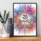 Quadro Decorativo Namastê Aquarela 33x24cm - Com Vidro Moldur