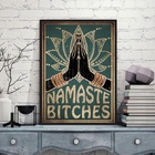 Quadro Decorativo Namaste Bitches 45x34cm - Com Vidro Moldura