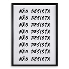 Quadro Decorativo Não Desista 24x18cm - Com Vidro Moldura Pre